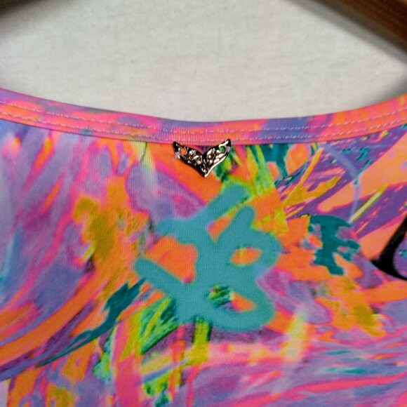 Lisa Blue Call Of The Whale Dress AUS UK 14 US 10 Beach Ruffle Psychedelic Swirl - Picture 9 of 16